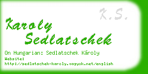 karoly sedlatschek business card