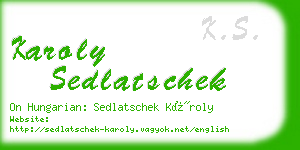 karoly sedlatschek business card